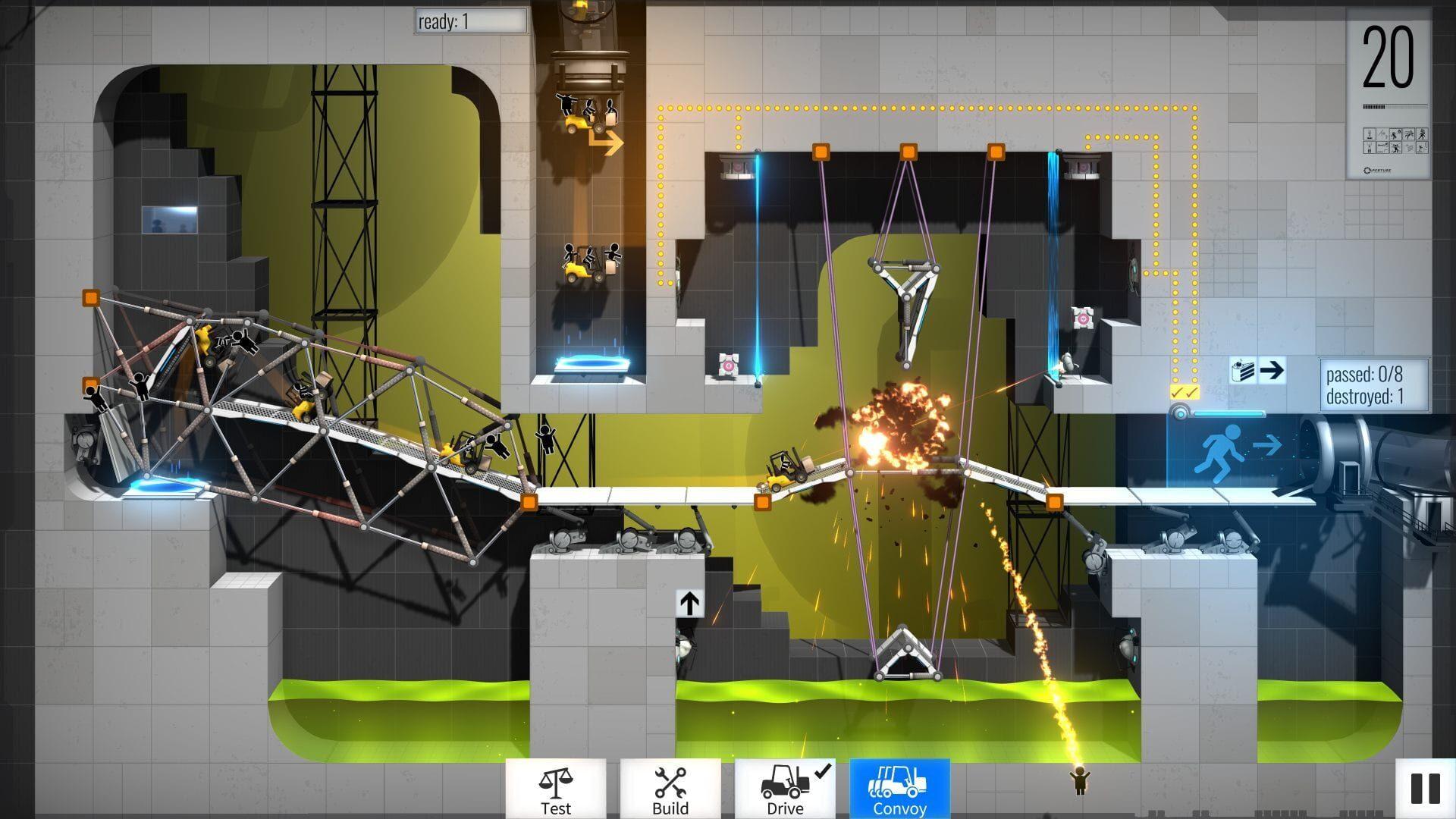 Bridge Constructor Portal - główny screenshot z gry