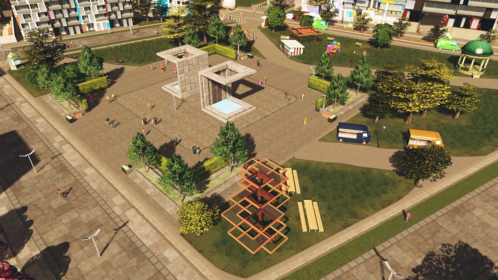 Cities: Skylines - Plazas & Promenades - akcja w grze