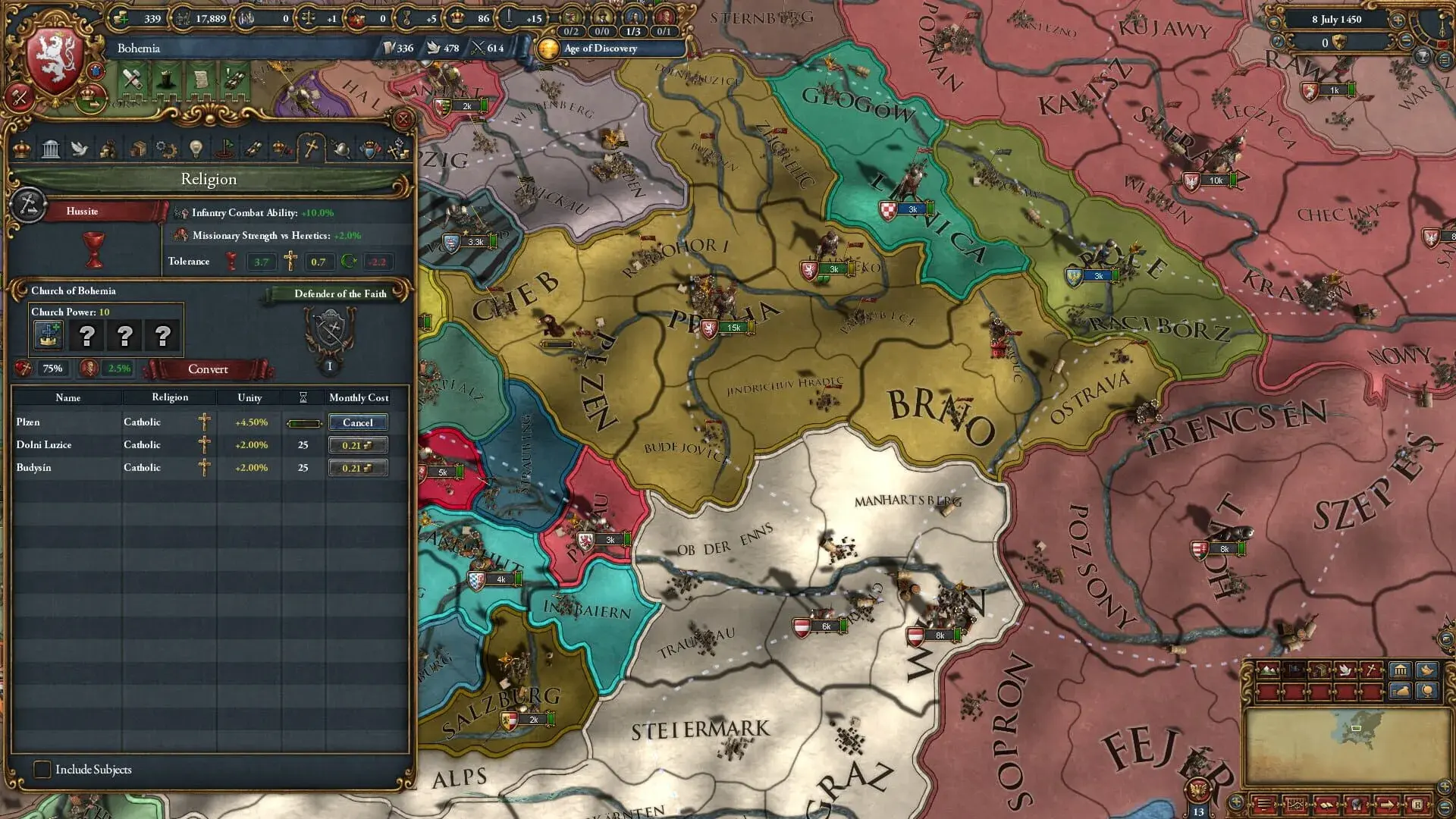 Europa Universalis IV: Emperor - akcja w grze
