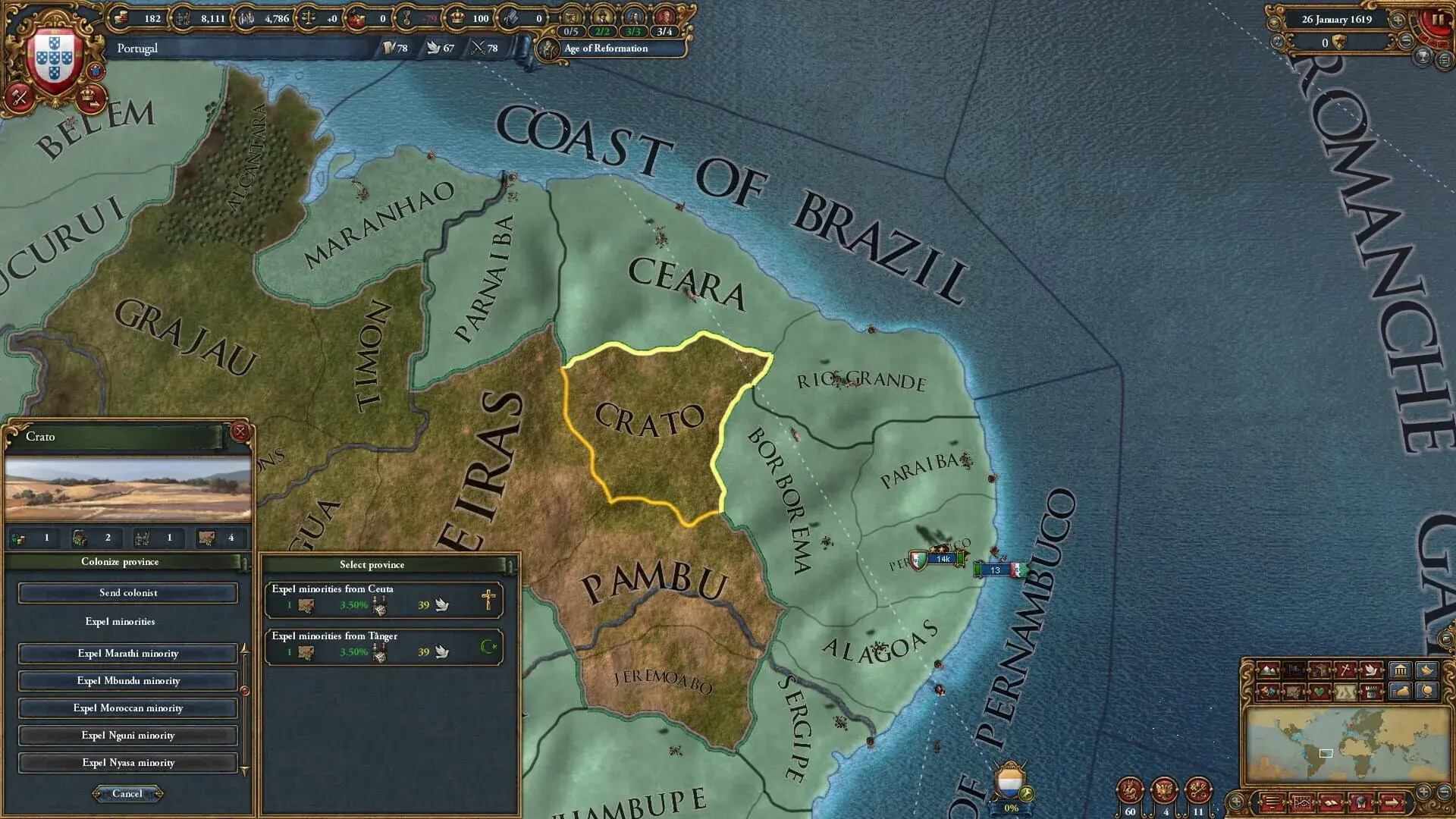 Europa Universalis IV: Golden Century - świat gry, lokacja