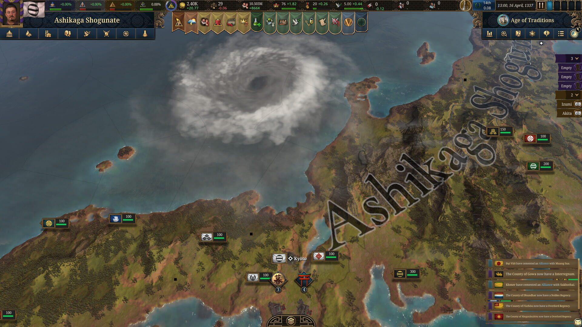 Europa Universalis V: Fate of the Phoenix - akcja w grze