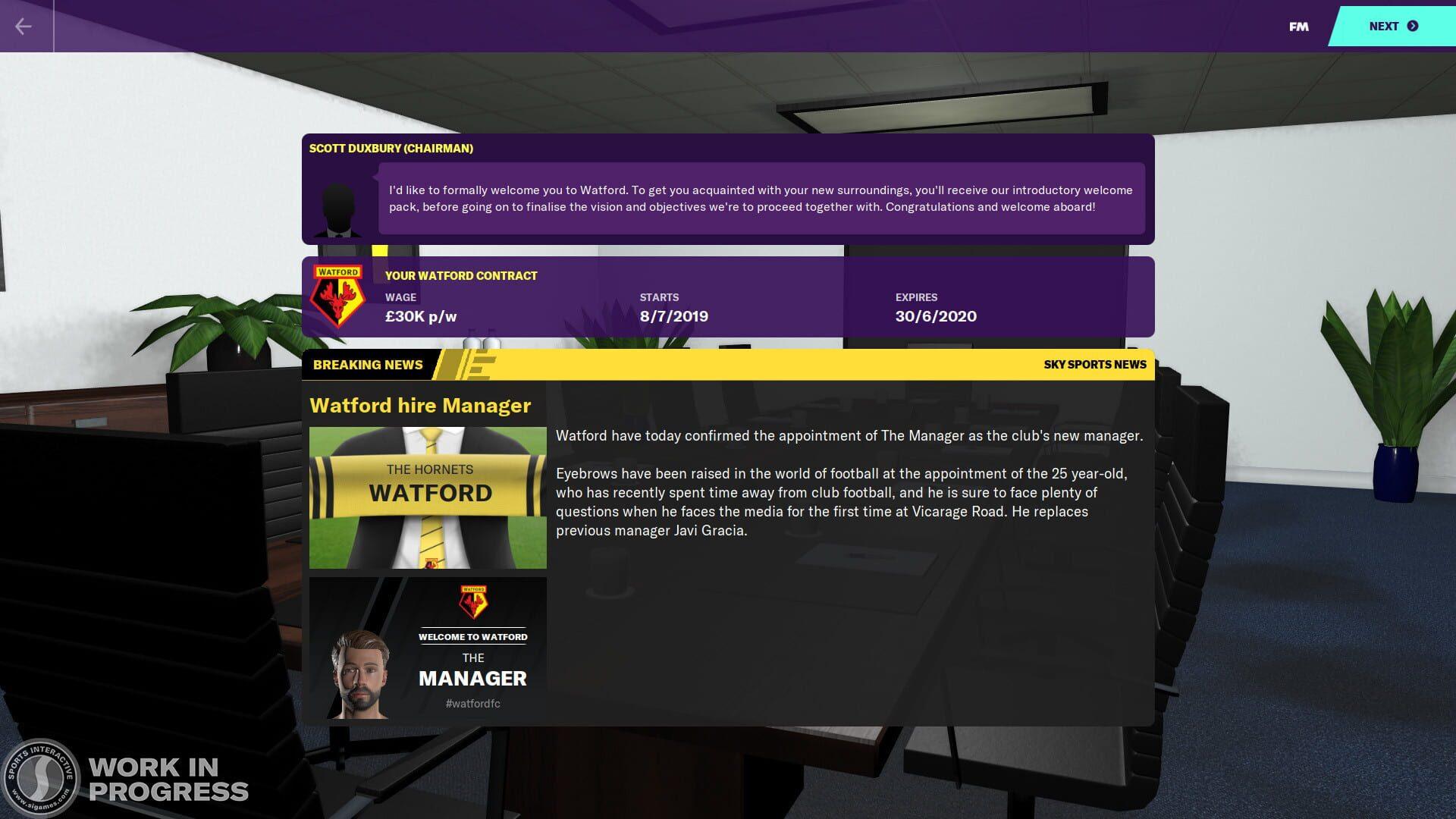 Football Manager 2020 - akcja w grze