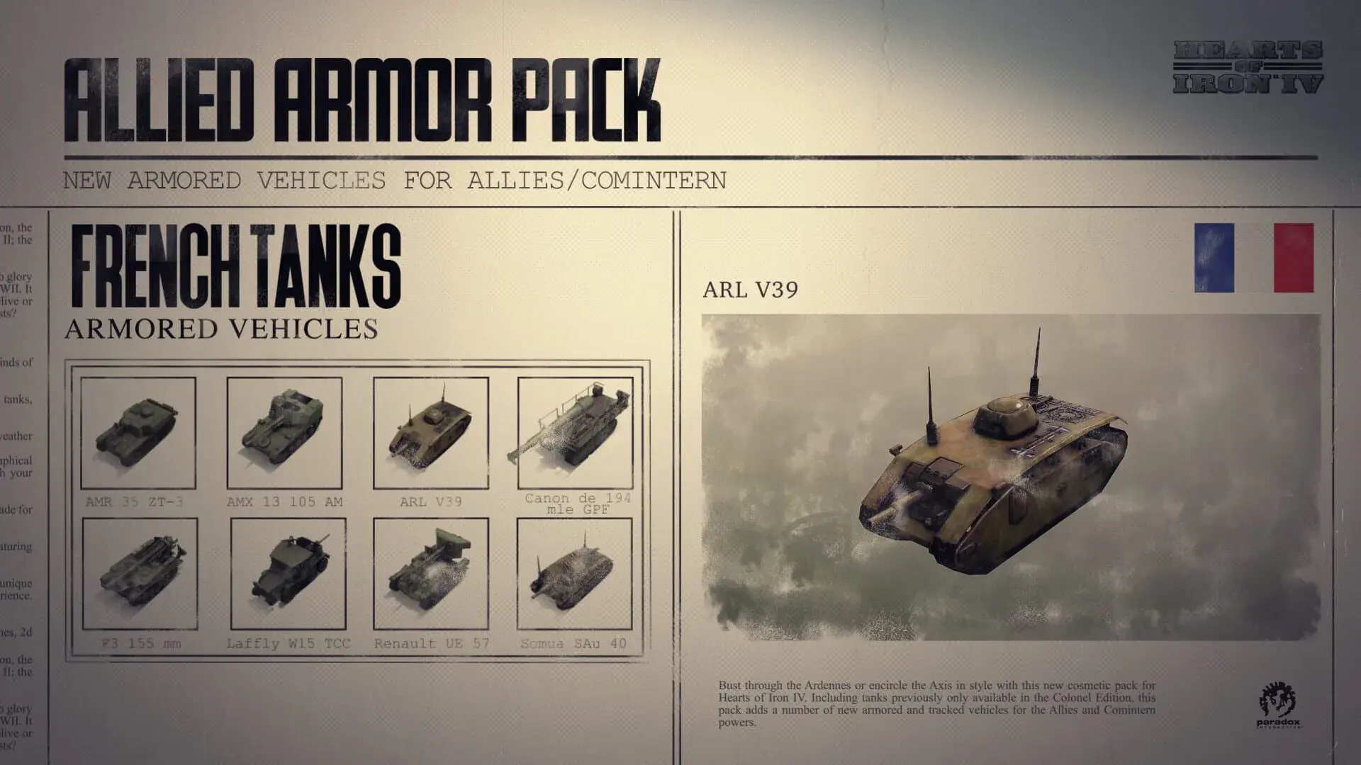 Hearts of Iron IV: Allied Armor Pack - główny screenshot z gry