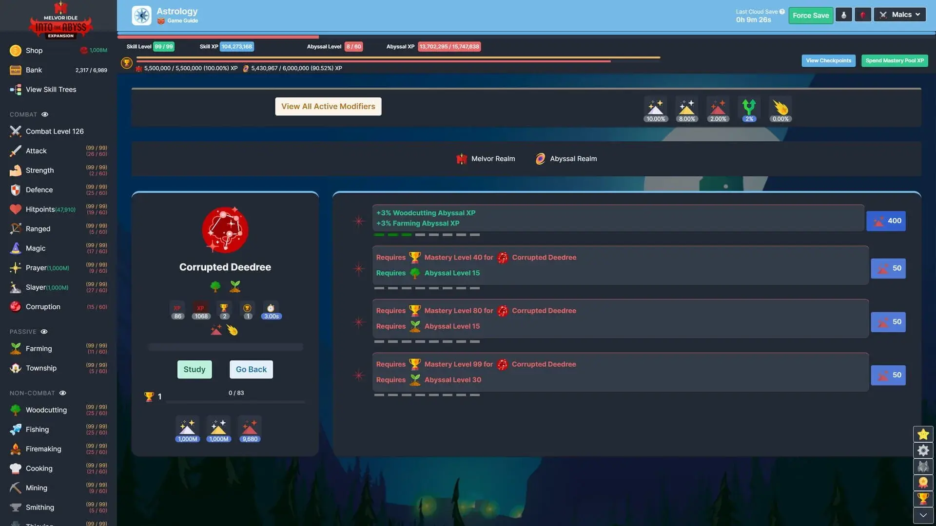 Melvor Idle: Into the Abyss - gameplay screenshot