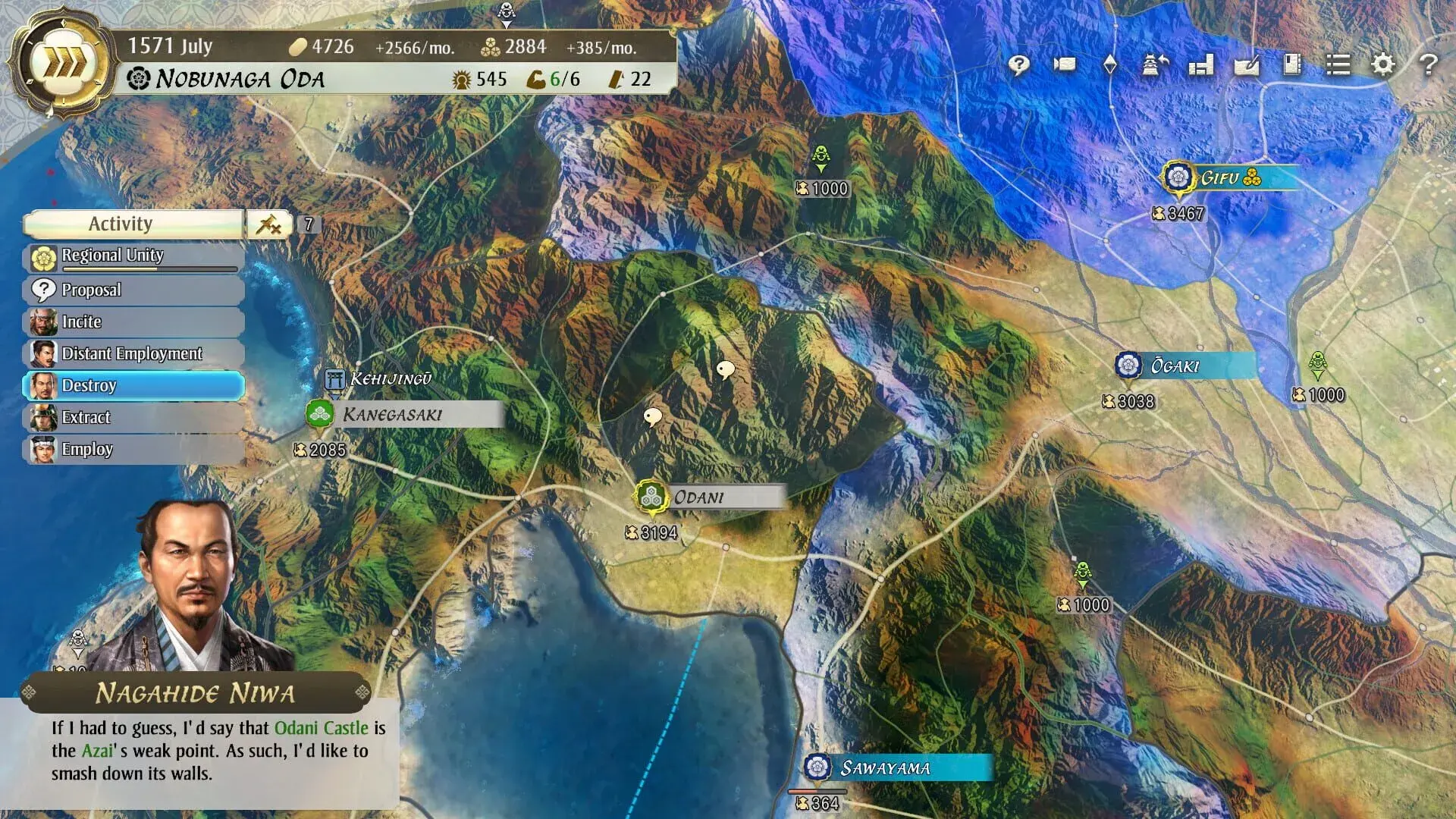 Nobunaga's Ambition: Awakening - świat gry, lokacja