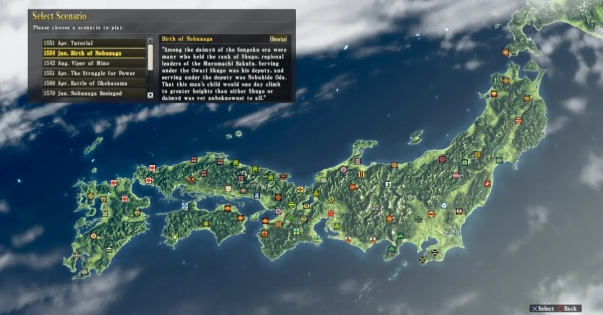 Nobunaga's Ambition: Sphere of Influence - główny screenshot z gry
