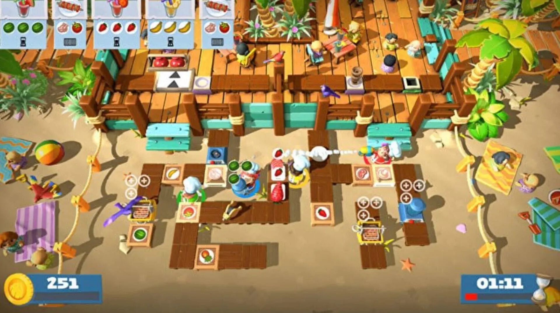 Overcooked! 2: Surf 'n' Turf - główny screenshot z gry
