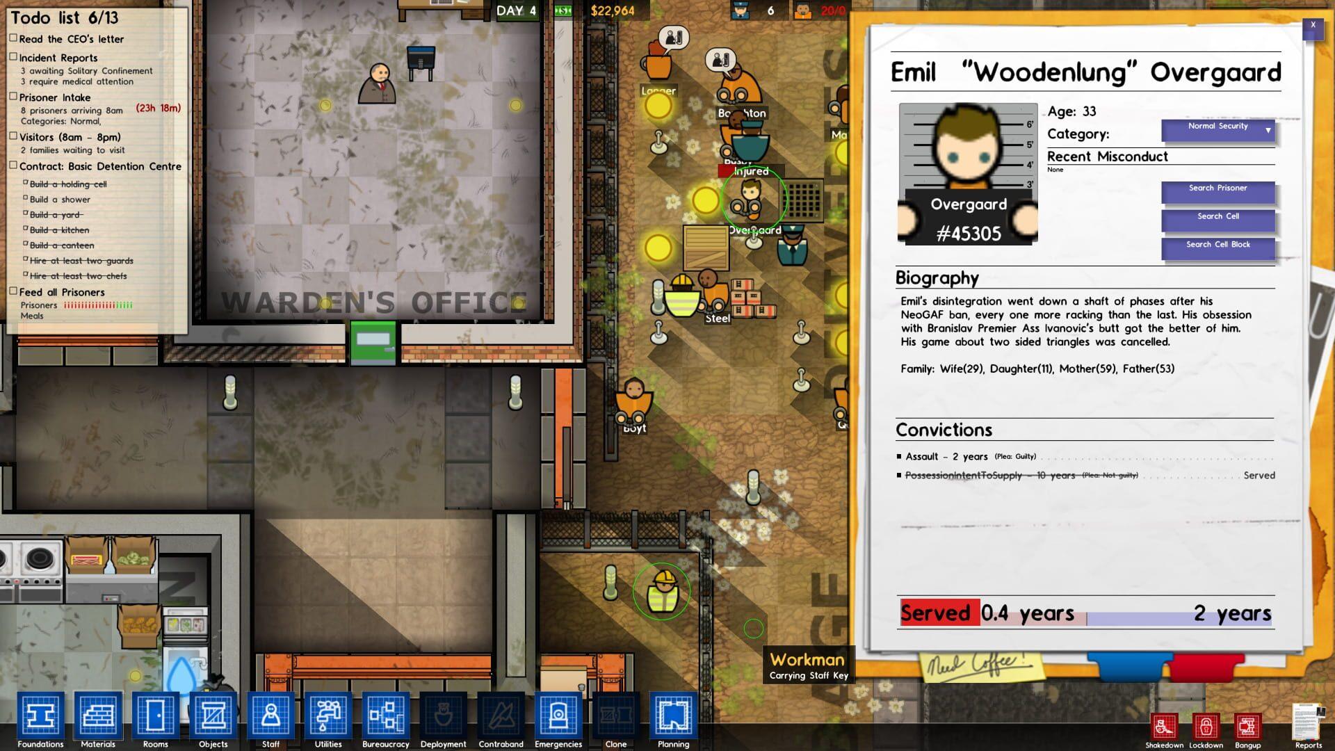 Prison Architect - zrzut ekranu 1