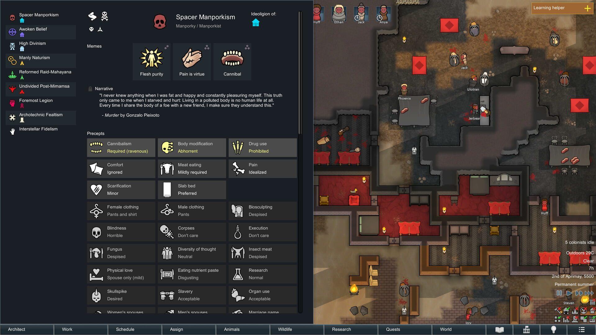 RimWorld: Ideology - akcja w grze