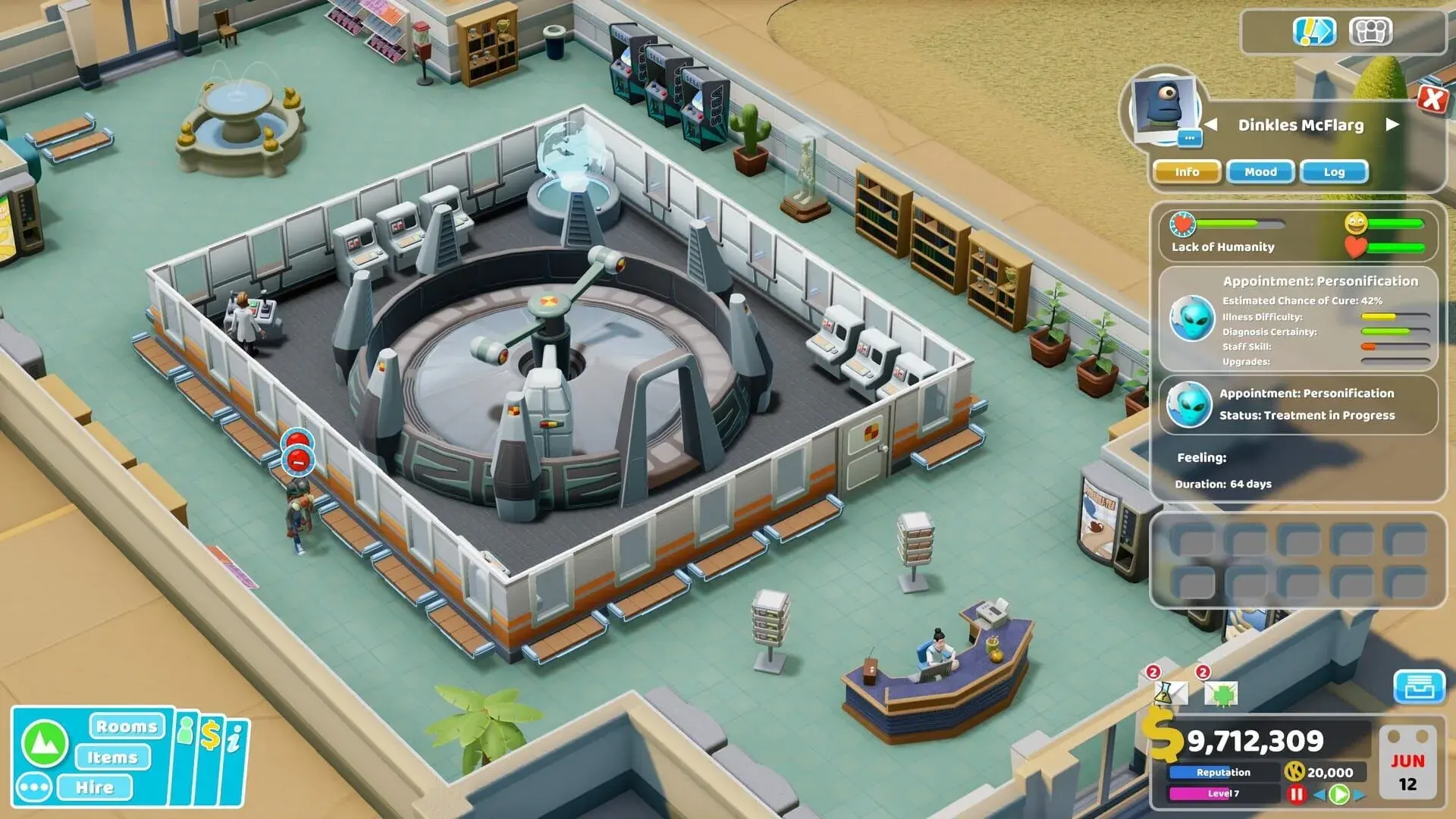 Two Point Hospital: Close Encounters - świat gry, lokacja