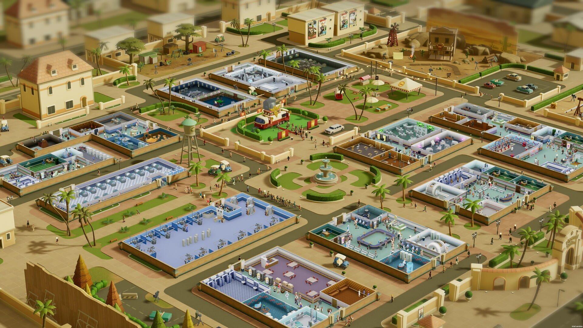 Two Point Hospital: Culture Shock - świat gry, lokacja