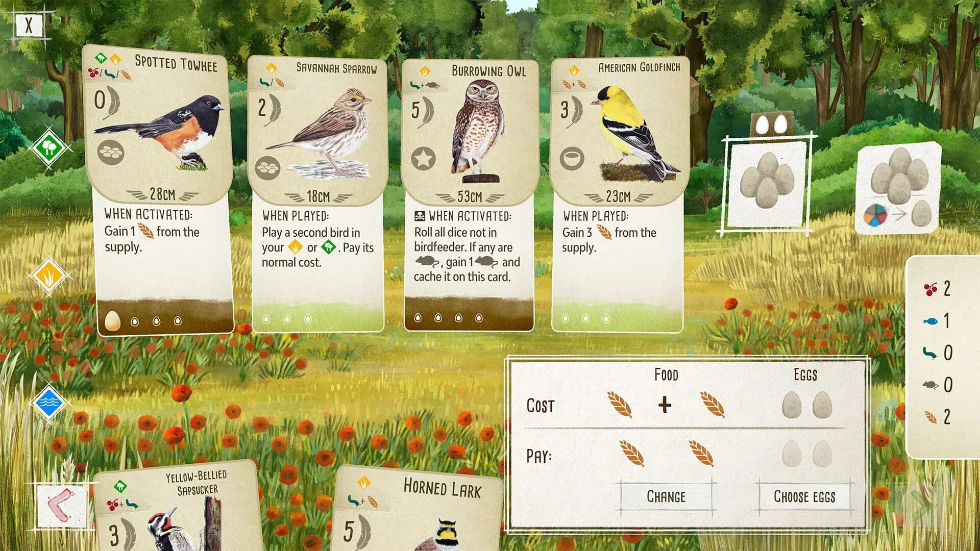 Wingspan - gameplay screenshot