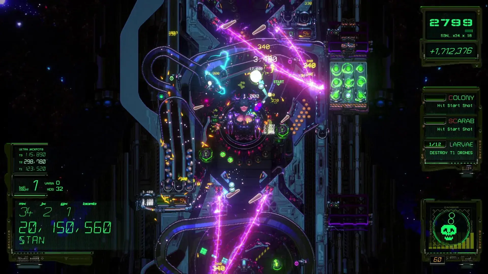 Xenotilt: Hostile Pinball Action - obrazek z gry