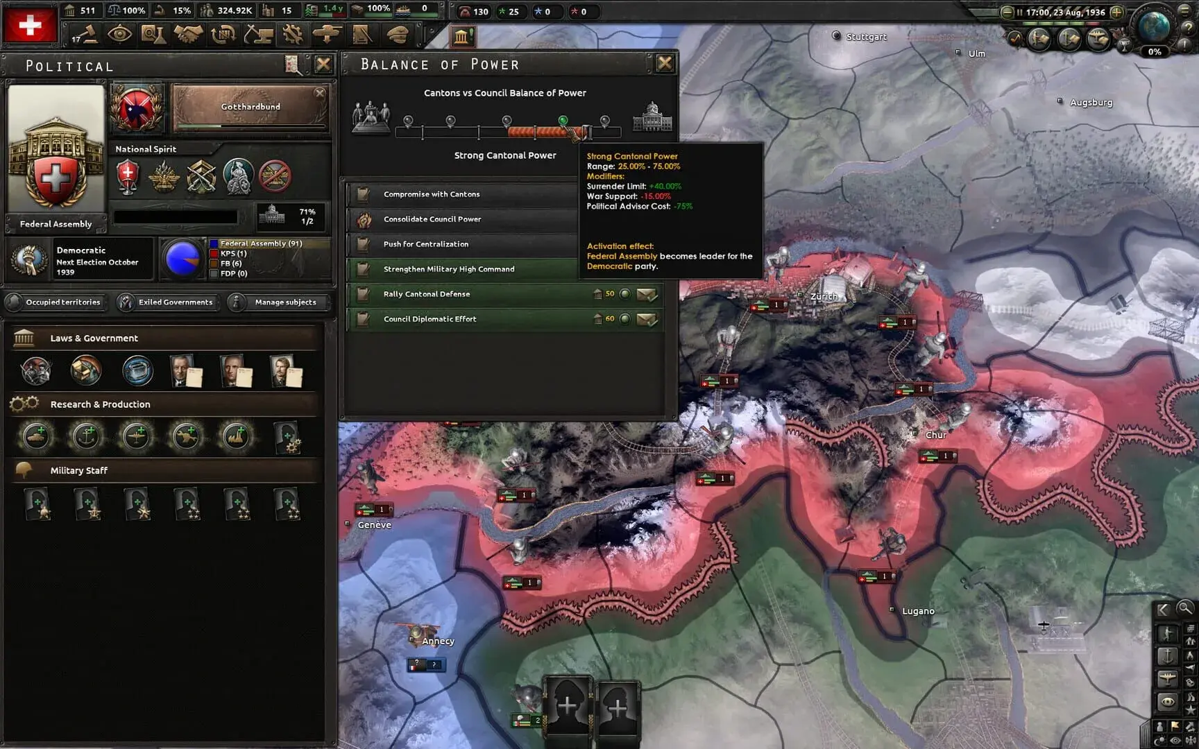 Hearts of Iron IV: By Blood Alone - akcja w grze